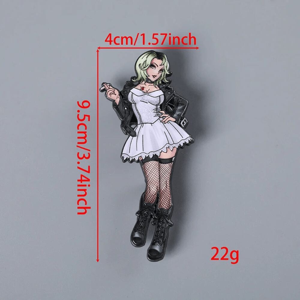 Goth Punk Girl Halloween Horror BIG Enamel Pin-ONLY ONE